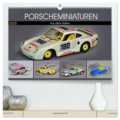 PORSCHEMINIATUREN (hochwertiger Premium Wandkalender 2025 DIN A2 quer), Kunstdruck in Hochglanz