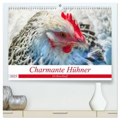 Charmante Hühner (hochwertiger Premium Wandkalender 2025 DIN A2 quer), Kunstdruck in Hochglanz