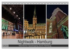 Nightwalk - Hamburg (Tischkalender 2025 DIN A5 quer), CALVENDO Monatskalender