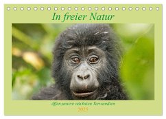 In freier Natur Affen, unsere nächsten Verwandten (Tischkalender 2025 DIN A5 quer), CALVENDO Monatskalender - Calvendo;Kärcher, Britta