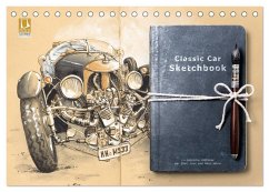 Classic Car Sketchbook (Tischkalender 2025 DIN A5 quer), CALVENDO Monatskalender