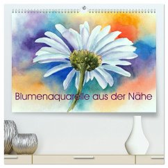 Blumenaquarelle aus der Nähe (hochwertiger Premium Wandkalender 2025 DIN A2 quer), Kunstdruck in Hochglanz