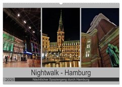 Nightwalk - Hamburg (Wandkalender 2025 DIN A2 quer), CALVENDO Monatskalender - Calvendo;Hennrich, Peter