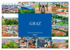 Graz - Ausblick auf die Dachlandschaft (Tischkalender 2025 DIN A5 quer), CALVENDO Monatskalender