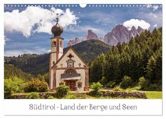 Südtirol - Land der Berge und Seen (Wandkalender 2025 DIN A3 quer), CALVENDO Monatskalender