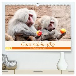 Ganz schön affig - Der Kalender der Affen (hochwertiger Premium Wandkalender 2025 DIN A2 quer), Kunstdruck in Hochglanz