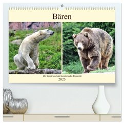 Bären - Der Eisbär und der Kamtschatka-Braunbär (hochwertiger Premium Wandkalender 2025 DIN A2 quer), Kunstdruck in Hochglanz - Calvendo;Klatt, Arno