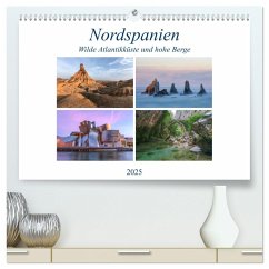 Nordspanien, wilde Atlantikküste und hohe Berge (hochwertiger Premium Wandkalender 2025 DIN A2 quer), Kunstdruck in Hochglanz