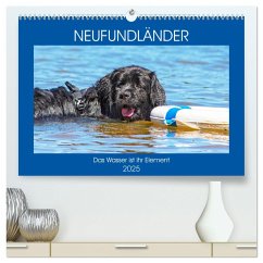 Neufundländer - Das Wasser ist ihr Element (hochwertiger Premium Wandkalender 2025 DIN A2 quer), Kunstdruck in Hochglanz - Calvendo;Starick, Sigrid