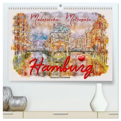 Hamburg - malerische Metropole (hochwertiger Premium Wandkalender 2025 DIN A2 quer), Kunstdruck in Hochglanz