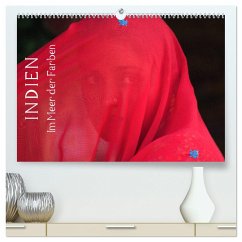 Indien - im Meer der Farben (hochwertiger Premium Wandkalender 2025 DIN A2 quer), Kunstdruck in Hochglanz