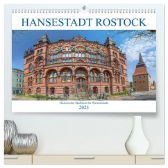 Hansestadt Rostock Historischer Stadtkern bis Warnemünde (hochwertiger Premium Wandkalender 2025 DIN A2 quer), Kunstdruck in Hochglanz - Calvendo;pixs:sell@Adobe Stock