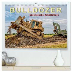 Bulldozer - bärenstarke Arbeitstiere (hochwertiger Premium Wandkalender 2025 DIN A2 quer), Kunstdruck in Hochglanz