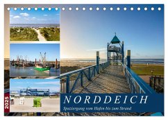 Norddeich Spaziergang vom Hafen bis zum Strand (Tischkalender 2025 DIN A5 quer), CALVENDO Monatskalender