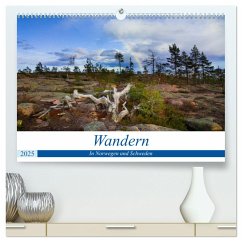 Wandern - In Norwegen und Schweden (hochwertiger Premium Wandkalender 2025 DIN A2 quer), Kunstdruck in Hochglanz