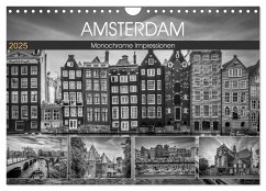 AMSTERDAM Monochrome Impressionen (Wandkalender 2025 DIN A4 quer), CALVENDO Monatskalender - Calvendo;Viola, Melanie