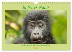 In freier Natur Affen, unsere nächsten Verwandten (Wandkalender 2025 DIN A4 quer), CALVENDO Monatskalender - Calvendo;Kärcher, Britta