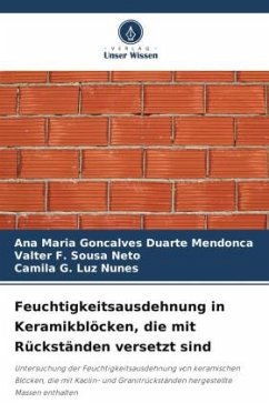 Feuchtigkeitsausdehnung in Keramikblöcken, die mit Rückständen versetzt sind - Gonçalves Duarte Mendonça, Ana Maria;F. Sousa Neto, Valter;G. Luz Nunes, Camila