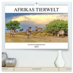 AFRIKAS TIERWELT Panorama Impressionen (hochwertiger Premium Wandkalender 2025 DIN A2 quer), Kunstdruck in Hochglanz