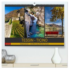 Tessin - Ticino (hochwertiger Premium Wandkalender 2025 DIN A2 quer), Kunstdruck in Hochglanz - Calvendo;Caccia, Enrico