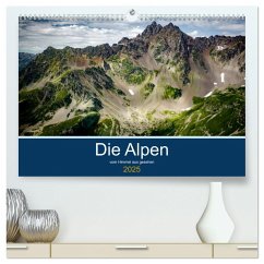 Die Alpen vom Himmel aus gesehen (hochwertiger Premium Wandkalender 2025 DIN A2 quer), Kunstdruck in Hochglanz - Calvendo;Gaymard, Alain