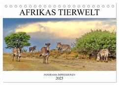 AFRIKAS TIERWELT Panorama Impressionen (Tischkalender 2025 DIN A5 quer), CALVENDO Monatskalender - Calvendo