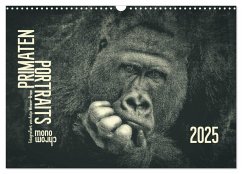 PRIMATEN PORTRAITS - monochrom (Wandkalender 2025 DIN A3 quer), CALVENDO Monatskalender - Calvendo;Wenner-Braun, Antje