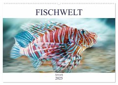 Fischwelt - Artwork (Wandkalender 2025 DIN A2 quer), CALVENDO Monatskalender - Calvendo;Brunner-Klaus, Liselotte
