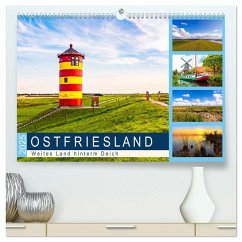 OSTFRIESLAND Weites Land hinterm Deich (hochwertiger Premium Wandkalender 2025 DIN A2 quer), Kunstdruck in Hochglanz