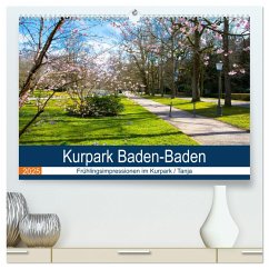 Kurpark Baden-Baden (hochwertiger Premium Wandkalender 2025 DIN A2 quer), Kunstdruck in Hochglanz - Calvendo;Voigt, Tanja