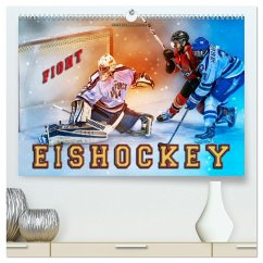 Eishockey - Fight (hochwertiger Premium Wandkalender 2025 DIN A2 quer), Kunstdruck in Hochglanz