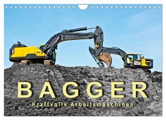 Bagger - kraftvolle Arbeitsmaschinen (Wandkalender 2025 DIN A4 quer), CALVENDO Monatskalender - Calvendo;Roder, Peter