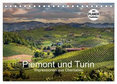 Piemont und Turin (Tischkalender 2025 DIN A5 quer), CALVENDO Monatskalender