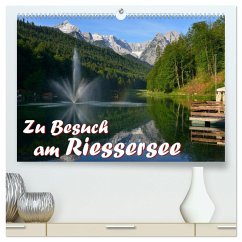 Zu Besuch am Riessersee (hochwertiger Premium Wandkalender 2025 DIN A2 quer), Kunstdruck in Hochglanz