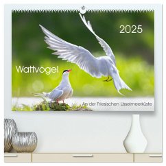 Wattvögel an der Friesischen IJsselmeerküste (hochwertiger Premium Wandkalender 2025 DIN A2 quer), Kunstdruck in Hochglanz