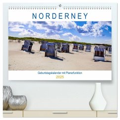 NORDERNEY Geburtstagskalender mit Planerfunktion (hochwertiger Premium Wandkalender 2025 DIN A2 quer), Kunstdruck in Hochglanz