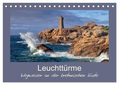 Leuchttürme - Wegweiser an der bretonischen Küste (Tischkalender 2025 DIN A5 quer), CALVENDO Monatskalender - Calvendo;LianeM