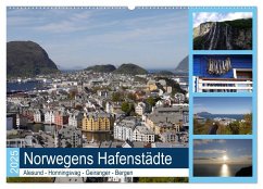 Norwegens Hafenstädte - Alesund - Honningsvag - Geiranger - Bergen (Wandkalender 2025 DIN A2 quer), CALVENDO Monatskalender - Calvendo;Gayde, Frank