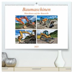 Baumaschinen - Maschinen auf der Baustelle (hochwertiger Premium Wandkalender 2025 DIN A2 quer), Kunstdruck in Hochglanz