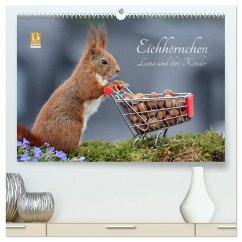 Eichhörnchen Luna und ihre Kinder (hochwertiger Premium Wandkalender 2025 DIN A2 quer), Kunstdruck in Hochglanz