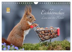 Eichhörnchen Luna und ihre Kinder (Wandkalender 2025 DIN A4 quer), CALVENDO Monatskalender