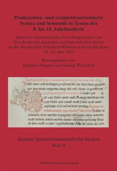 Cover Produzenten- und rezipientenorientierte Syntax und Semantik in Texten des 8. bis 18. Jahrhunderts