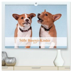 Süße Basenji-Kinder (hochwertiger Premium Wandkalender 2025 DIN A2 quer), Kunstdruck in Hochglanz