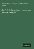 Kant's Rede De medicina corporis quae philosophorum est