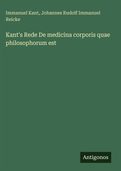 Cover Kant's Rede De medicina corporis quae philosophorum est