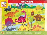 Bino 88079 - Brontos Steckpuzzle Dinosaurier, 20-teilig, Holz