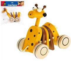 Cover Mertens 90987 - Ziehtier Giraffe, Holz, Länge: 14 cm, Lauflern-Spielzeug