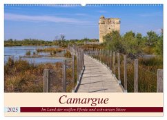 Camargue - Im Land der weißen Pferde und schwarzen Stiere (Wandkalender 2025 DIN A2 quer), CALVENDO Monatskalender - Calvendo;LianeM