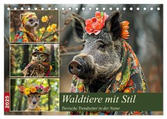 Waldtiere mit Stil. Tierische Trendsetter in der Natur (Tischkalender 2025 DIN A5 quer), CALVENDO Monatskalender