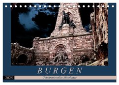 Burgen - Geheimnisvolles Mittelalter (Tischkalender 2025 DIN A5 quer), CALVENDO Monatskalender - Calvendo;Flori0